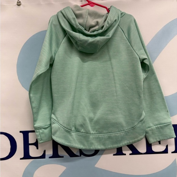 Adidas girls pull over with hoodie, size 5, color teal, with front pockets - Picture 6 of 6